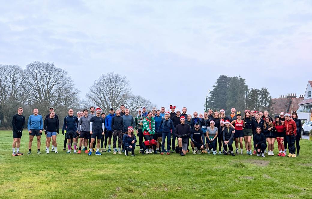 The full BHF Run Club group at the festive Christmas run