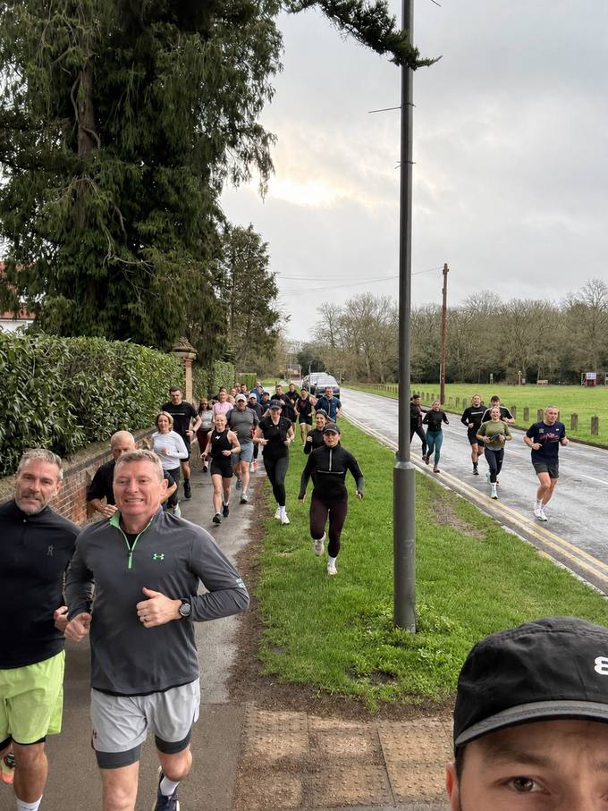 BHF Run Club members on an all-weather winter run